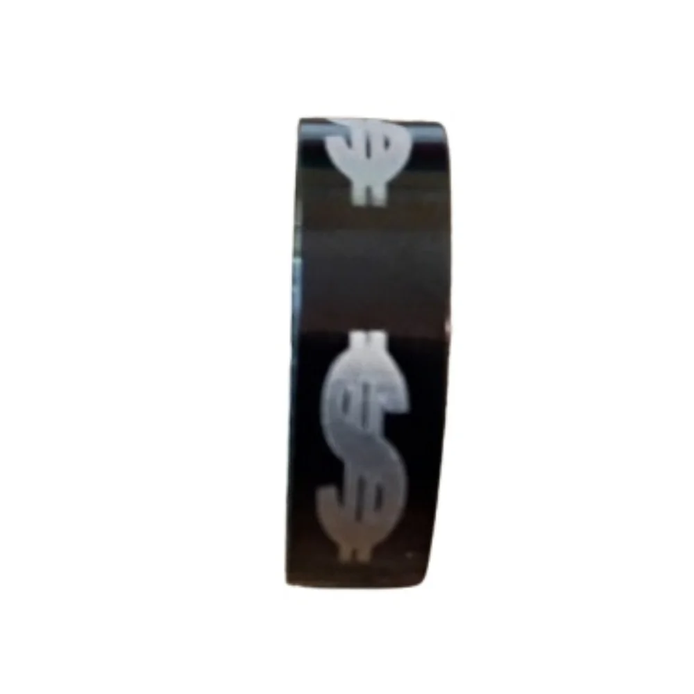 Black Dollar Sign Stainless Steel Men's Ring Size 12
